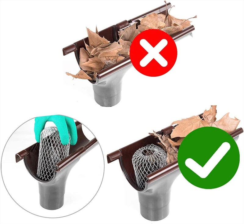 FEIFAN Fuvtory 8 Pack Gutter Guards, Gutter Downspout Guard, Expand Aluminum Gutter Guard Strainer Filter, Gutter Downspout Protectors, Stops Blockage Leaves Debris (3.5 Inch) - Image 3